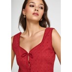Funky Buddha Γυναικεία Αμάνικο Crop Top Κόκκινο
