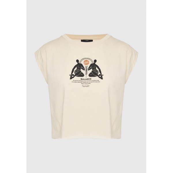 Funky Buddha T-Shirt Γυναικείο (FBL013-127-04-CHALK)