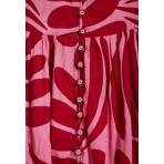 Funky Buddha Γυναικείο Φόρεμα Maxi Ροζ, Κόκκινο