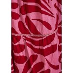 Funky Buddha Γυναικείο Φόρεμα Maxi Ροζ, Κόκκινο