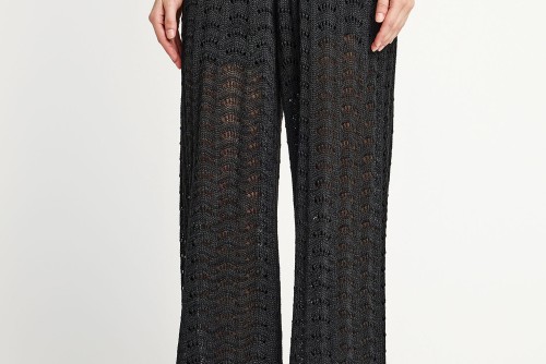 Funky Buddha Knitted Jacquard Παντελόνα Γυναικεία (FBL013-128-02-BLACK)