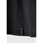 Funky Buddha Organic Cotton Printed Γυναικείο Κοντομάνικο T-Shirt Ανθρακί