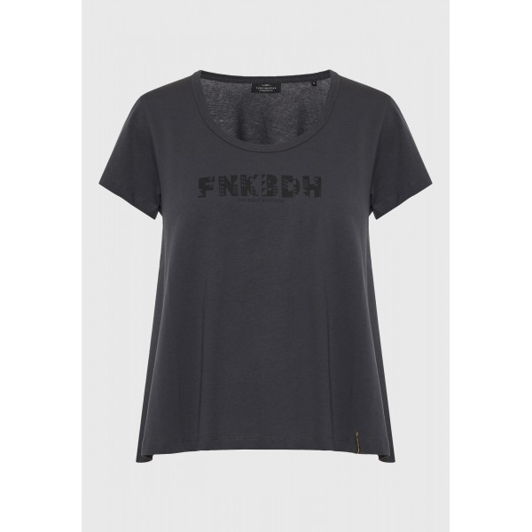 Funky Buddha Organic Cotton Printed T-Shirt Γυναικείο (FBL013-128-04-ANTHRACITE)