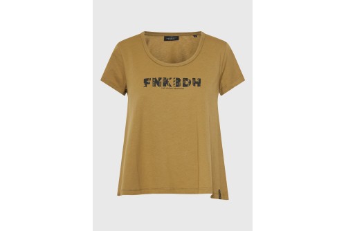 Funky Buddha Organic Cotton Printed T-Shirt Γυναικείο (FBL013-128-04-GREEN-MOSS)