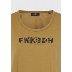 Funky Buddha Organic Cotton Printed Γυναικείο Κοντομάνικο T-Shirt Λαδί
