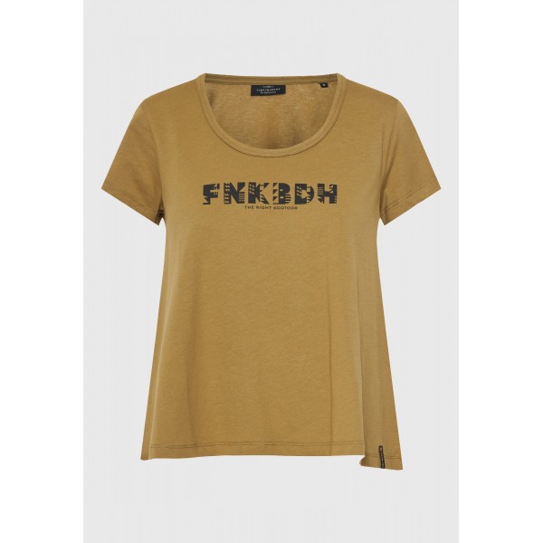 Funky Buddha Organic Cotton Printed T-Shirt Γυναικείο (FBL013-128-04-GREEN-MOSS)