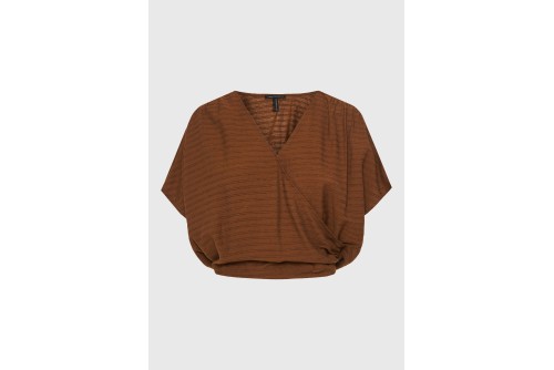 Funky Buddha Top Κοντομάνικο Γυναικείο (FBL013-128-17-TOBACCO-BROWN)