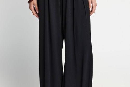 Funky Buddha Wide Leg Παντελόνα Γυναικεία (FBL013-129-02-BLACK)