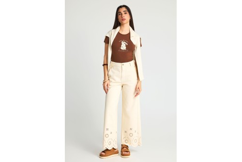 Funky Buddha Graphic Print T-Shirt Γυναικείο (FBL013-129-04-COCONUT-SHELL)