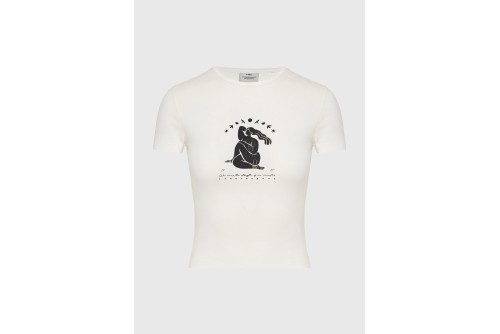 Funky Buddha Graphic Print T-Shirt Γυναικείο (FBL013-129-04-OFF-WHITE)