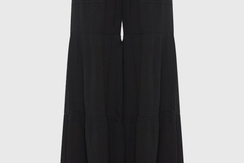 Funky Buddha Wide Leg Παντελόνα Γυναικεία (FBL013-130-02-BLACK)
