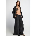 Funky Buddha Wide Leg Γυναικεία Παντελόνα Μαύρη
