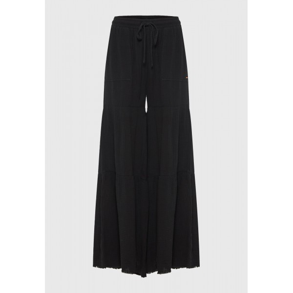 Funky Buddha Wide Leg Παντελόνα Γυναικεία (FBL013-130-02-BLACK)