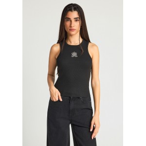 Funky Buddha Embroidered Artwork Μπλούζα Αμάνικη Γυναικεία (FBL013-130-04-BLACK)