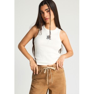 Funky Buddha Embroidered Artwork Μπλούζα Αμάνικη Γυναικεία (FBL013-130-04-OFF-WHITE)