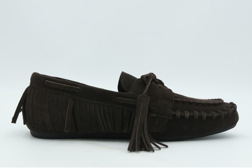 Funky Buddha Leather Tassel Loafers (FBL013-130-08-BRUNETTE)