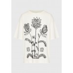 Funky Buddha Γυναικείο Κοντομάνικο T-Shirt Μπεζ, Μαύρο