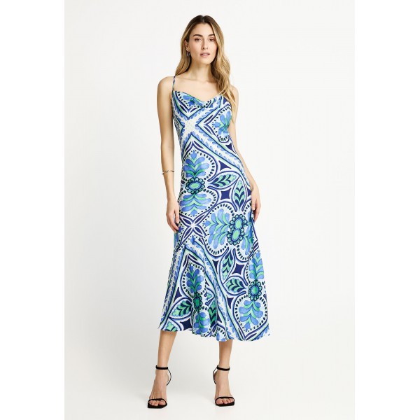 Funky Buddha Ethnic Φόρεμα Midi Γυναικείο (FBL013-131-13-TWILIGHT-BLUE)