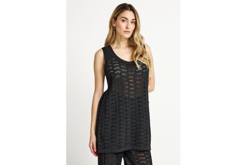 Funky Buddha Loose Knit  Μπλούζα Αμάνικη Γυναικεία (FBL013-131-17-BLACK)