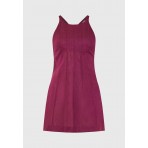 Funky Buddha Linen Blend Φόρεμα Mini Γυναικείο (FBL013-132-13-BURGUNDY)