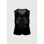 Funky Buddha Γυναικεία Αμάνικη Μπλούζα Μαύρη