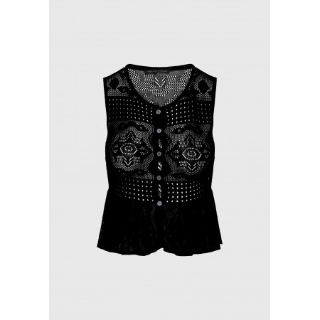 Funky Buddha Γυναικεία Αμάνικη Μπλούζα Μαύρη