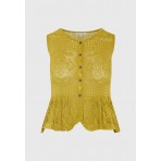 Funky Buddha Γυναικεία Αμάνικη Μπλούζα Κίτρινη