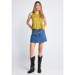 Funky Buddha Γυναικεία Αμάνικη Μπλούζα Κίτρινη