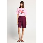 Funky Buddha Γυναικείο Κοντομάνικο T-Shirt Ροζ