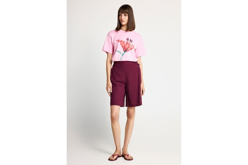 Funky Buddha Γυναικείο Κοντομάνικο T-Shirt Ροζ
