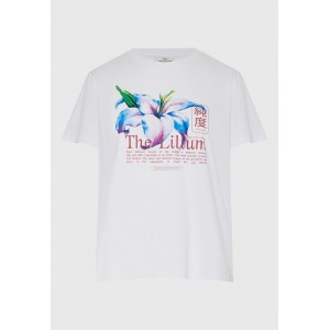 Funky Buddha Γυναικεία Μπλούζα Με Κοντό Μανίκι  Και Τύπωμα (FBL013-133-04-WHITE)