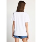 Funky Buddha Γυναικείο Κοντομάνικο T-Shirt Λευκό