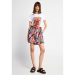 Funky Buddha Γυναικείο Κοντομάνικο T-Shirt Λευκό