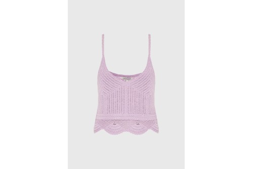 Funky Buddha Crochet Crop Top Αμάνικο Γυναικείο (FBL013-134-17-LILAC)