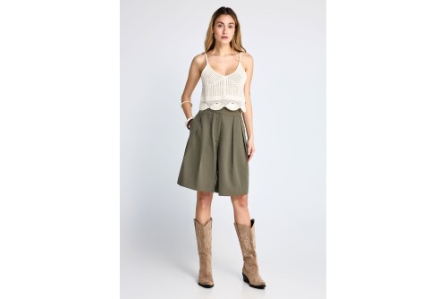 Funky Buddha Crochet Crop Top Αμάνικο Γυναικείο (FBL013-134-17-OFF-WHITE)