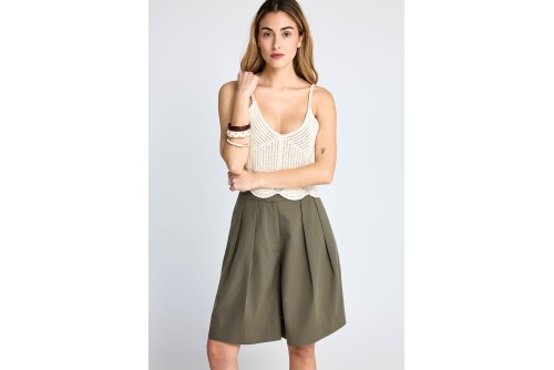 Funky Buddha Crochet Crop Top Αμάνικο Γυναικείο (FBL013-134-17-OFF-WHITE)