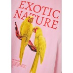 Funky Buddha Γυναικεία Μπλούζα Με Κοντό Μανίκι  Και Τύπωμα (FBL013-135-04-CANDY-PINK)