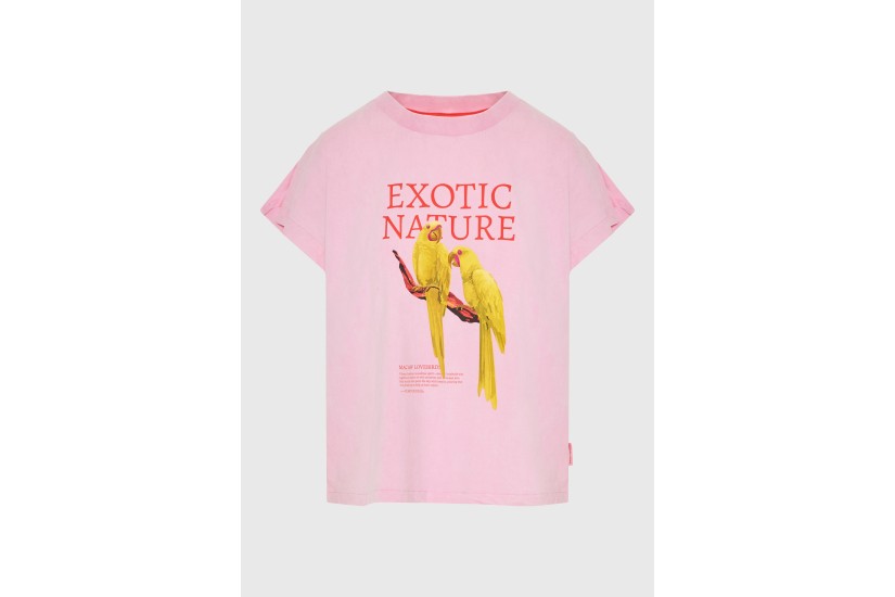 Funky Buddha Γυναικείο Κοντομάνικο T-Shirt Ροζ