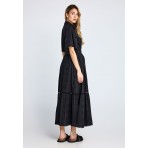 Funky Buddha Γυναικείο Φόρεμα Midi (FBL013-135-13-BLACK)