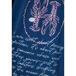 Funky Buddha Γυναικεία Κοντομάνικη Μπλούζα Μπλε Σκούρο