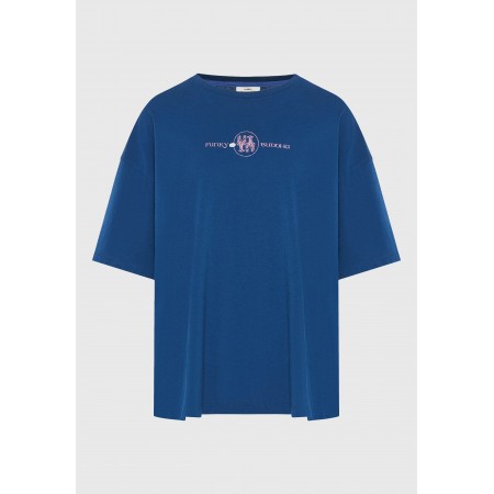 Funky Buddha Γυναικεία Κοντομάνικη Μπλούζα Μπλε Σκούρο