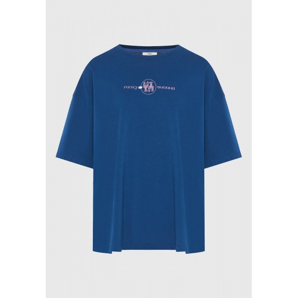 Funky Buddha Print On The Back T-Shirt Γυναικείο (FBL013-139-04-TWILIGHT-BLUE)