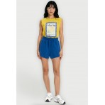 Funky Buddha Γυναικεία Αμάνικη Μπλούζα Λεμονί