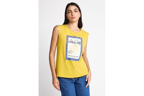 Funky Buddha Print Μπλούζα Αμάνικη Γυναικεία (FBL013-140-04-LEMONGRASS)