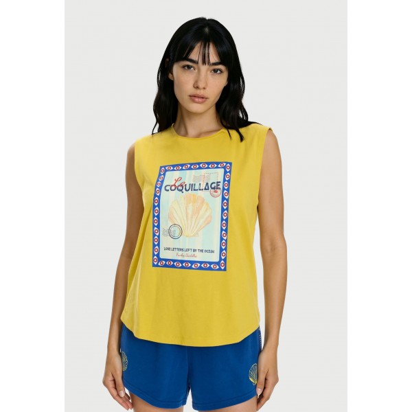 Funky Buddha Print Μπλούζα Αμάνικη Γυναικεία (FBL013-140-04-LEMONGRASS)