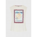 Funky Buddha Γυναικεία Κοντομάνικη Μπλούζα Λευκή