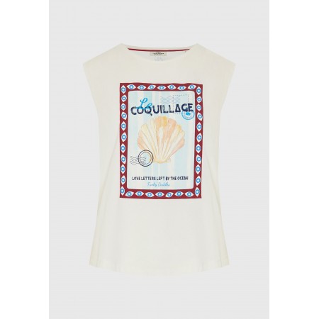 Funky Buddha Γυναικεία Κοντομάνικη Μπλούζα Λευκή