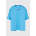 Funky Buddha Γυναικεία Κοντομάνικη Μπλούζα Γαλάζια