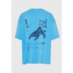 Funky Buddha Γυναικεία Κοντομάνικη Μπλούζα Γαλάζια