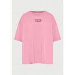 Funky Buddha Γυναικεία Κοντομάνικη Μπλούζα Ροζ